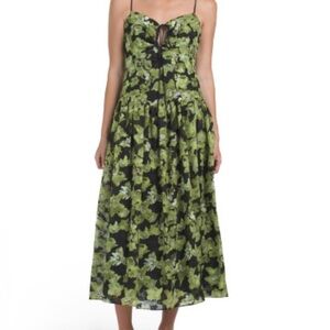 Endless Rose /maxi Floral Green and Black Women's Dress Medium